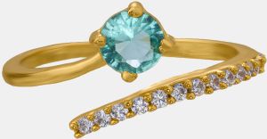 Ladies Fancy Green Gemstone Gold Plated Ring