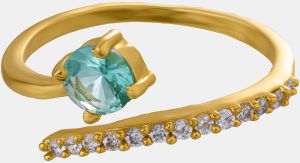 Ladies Fancy Green Gemstone Gold Plated Ring