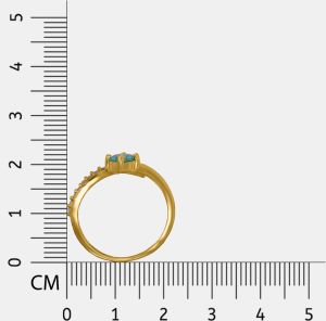 Ladies Fancy Green Gemstone Gold Plated Ring