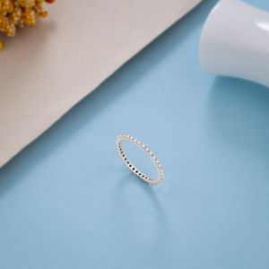 Ladies Round Zircon Stone German Silve Ring