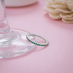 Ladies Round Zircon Stone German Silve Ring