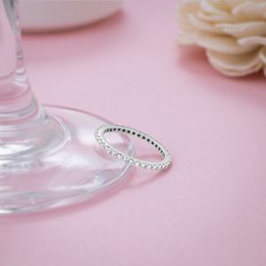 Ladies Round Zircon Stone German Silve Ring