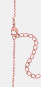 Ladies Rose Gold Plated Heart Shape Pendant With Chain