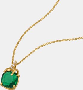 Ladies Sapphire Gold Plated Pendant With Chain