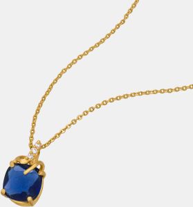Ladies Sapphire Gold Plated Pendant With Chain