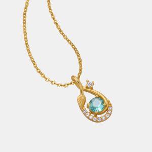 Ladies Designer Gold Plated Pendant With Chain