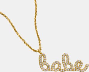 Ladies Babe Charm Gold Plated Pendant With Chain