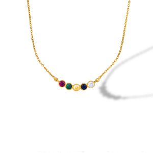 Ladies Designer Gemstone Gold Plated Pendant With Chain