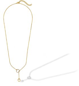 Ladies Designer Love Drop Gold Plated Pendant With Chain
