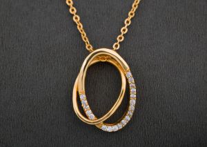 Ladies Designer Eternal Harmony Gold Plated Pendant With Chain