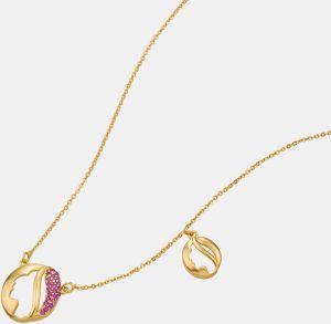 Ladies Fancy Leaf Design Gold Plated Pendant With Chain