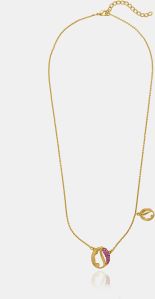 Ladies Fancy Leaf Design Gold Plated Pendant With Chain