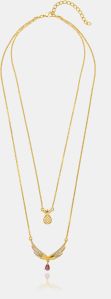 Ladies Angel Wings Design Gold Plated Pendant With Chain