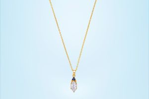 Ladies Celestial Beauty Gold Plated Pendant With Chain