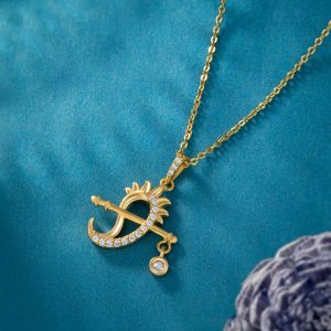 Ladies Unique Design Gold Plated Pendant With Chain
