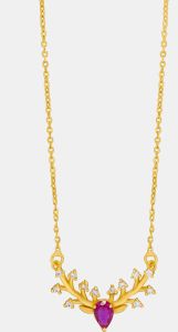 Ladies Regal Blossom Gold Plated Pendant With Chain