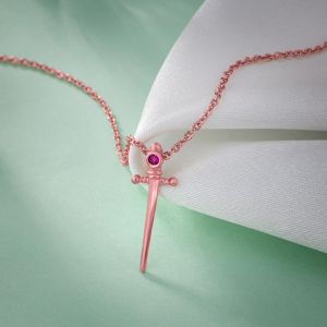 Ladies Fancy Rose Gold Plated Pendant With Chain