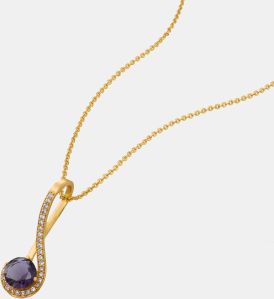 Ladies Modern Design Gold Plated Pendant With Chain