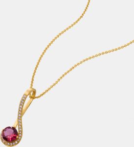 Ladies Modern Design Gold Plated Pendant With Chain