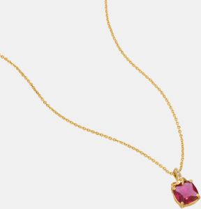 Ladies Sapphire Gold Plated Pendant With Chain