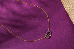 Ladies Sun Moon Classy Gold Plated Pendant With Chain