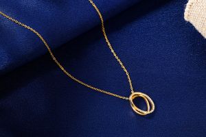 Ladies Designer Eternal Harmony Gold Plated Pendant With Chain