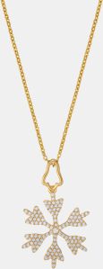 Ladies Frosted Elegance Gold Plated Pendant With Chain