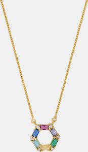 Ladies Prismatic Harmony Gold Plated Pendant With Chain
