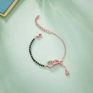Ladies Fancy German Silver Rose Gold Zircon Adjustable Bracelet