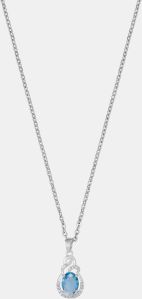Ladies German Silver Plated GemStone Pendant With Chain