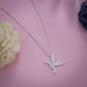 Ladies Bird Design German Silver Pendant With Chain