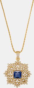 Ladies Midnight Majesty Gold Plated Pendant With Chain