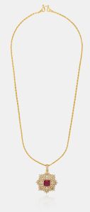 Ladies Midnight Majesty Gold Plated Pendant With Chain