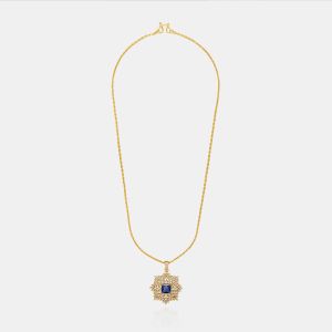 Ladies Midnight Majesty Gold Plated Pendant With Chain