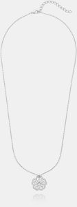 Ladies Flower Design German Silver Pendant With Chain