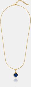 Ladies Stylish Emerald Gold Plated Pendant With Chain