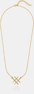 Ladies Modern Two Crossed Plated Pendant  With Chain