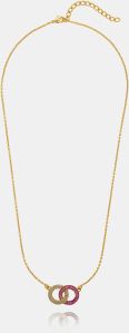 Ladies Green Eternal Unity Radiance Gold Plated Pendant With Chain
