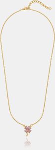 Ladies Lucky Clover Gold Plated Pendant With Chain