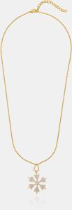 Ladies Frosted Elegance Gold Plated Pendant With Chain