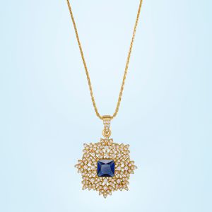 Ladies Midnight Majesty Gold Plated Pendant With Chain