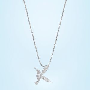 Ladies Bird Design German Silver Pendant With Chain