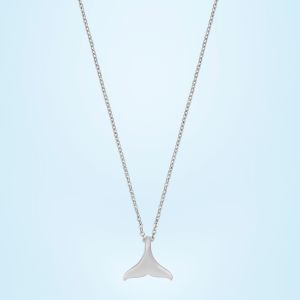 Ladies Silver Serenity Lotus Pendant With Chain