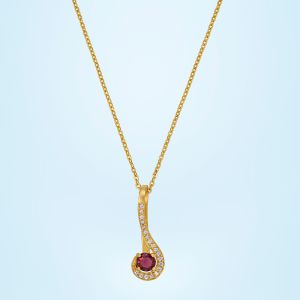 Ladies Modern Design Gold Plated Pendant With Chain