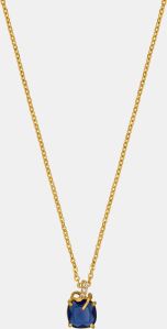 Ladies Sapphire Gold Plated Pendant With Chain