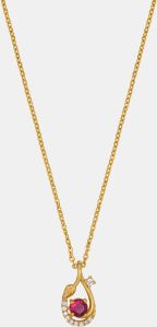 Ladies Designer Gold Plated Pendant With Chain