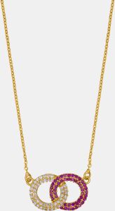 Ladies Green Eternal Unity Radiance Gold Plated Pendant With Chain