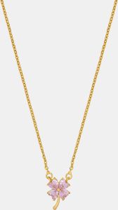 Ladies Lucky Clover Gold Plated Pendant With Chain