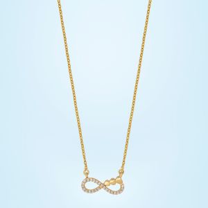 Ladies Endless Love Gold Plated Pendant With Chain