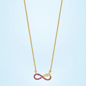 Ladies Endless Love Gold Plated Pendant With Chain